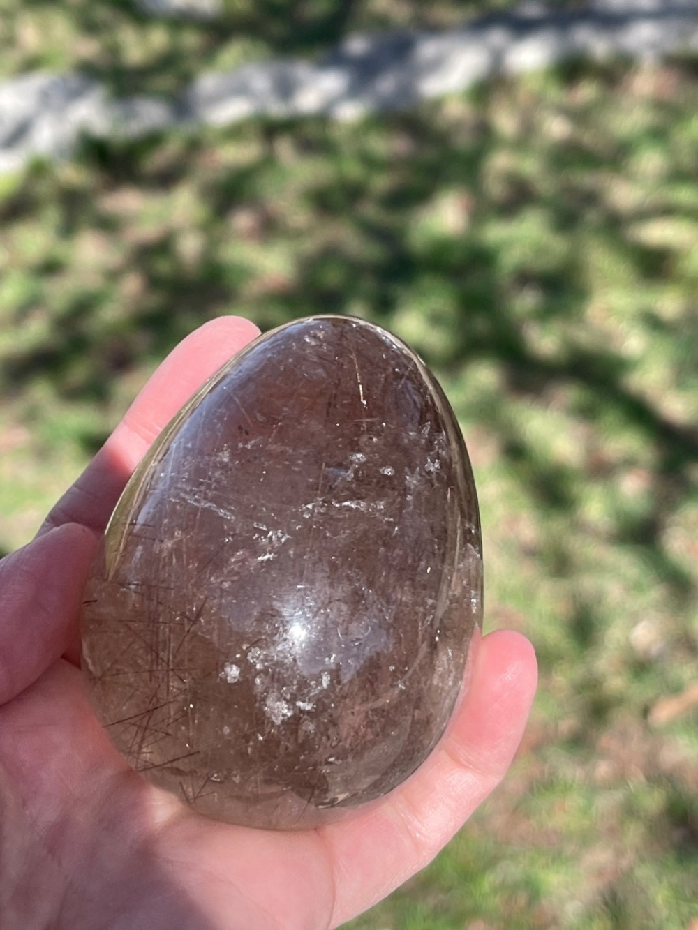 Transparent Copper Rutilated Quartz Polished Stone - Picture 3 of 9